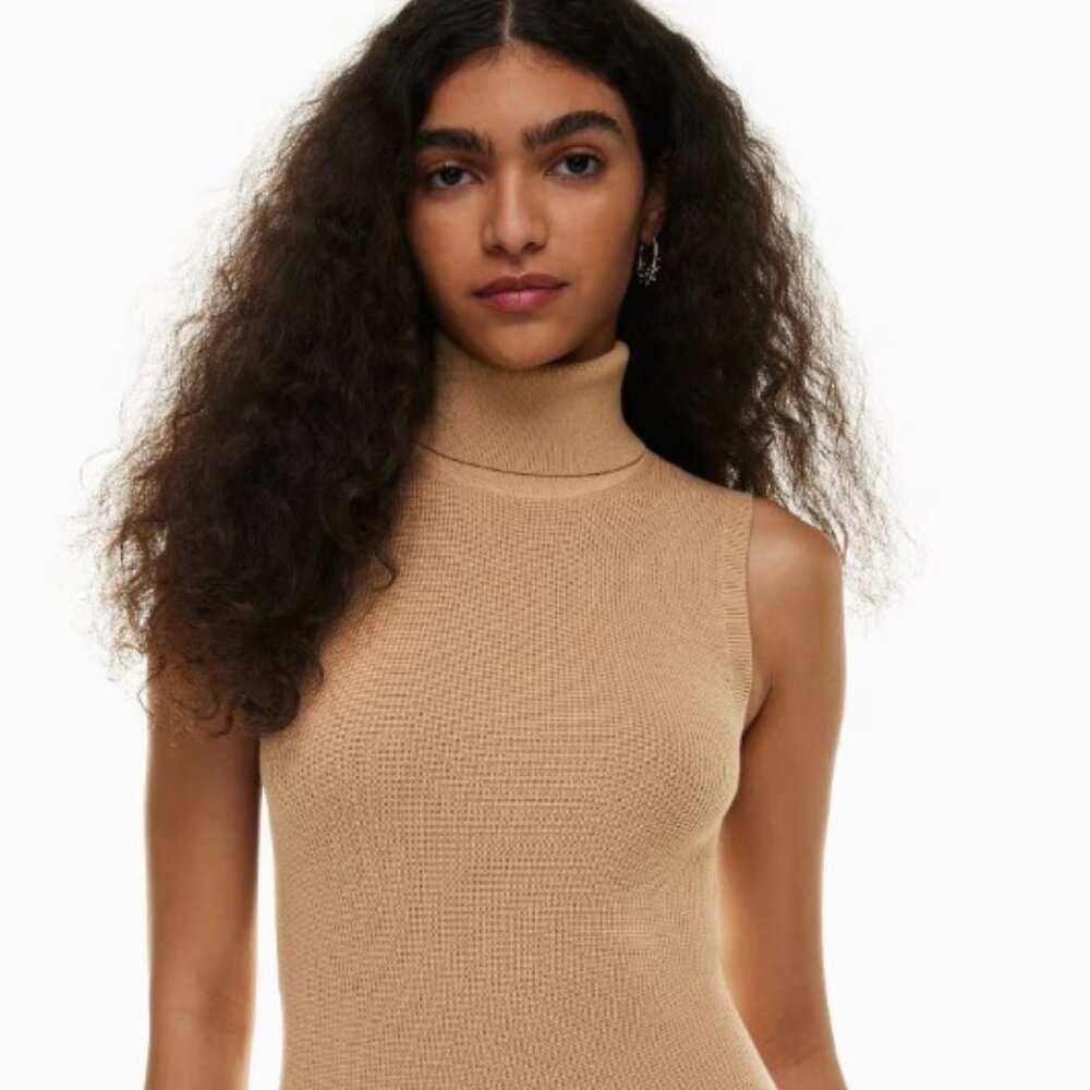 Aritzia Sweater Dress in light caramel